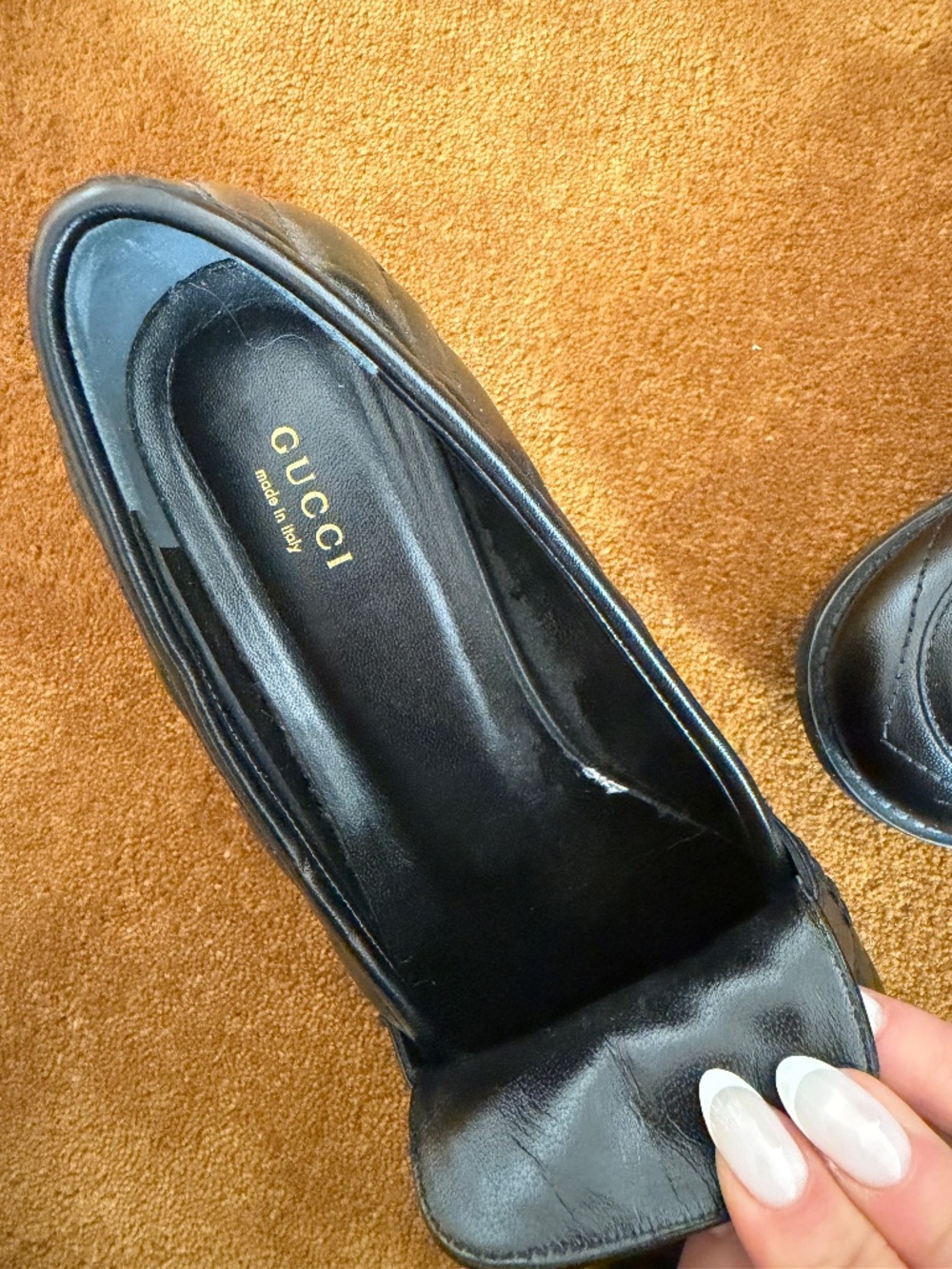 Gucci Black Leather GG Marmont Loafers – Size 40 - Picture 4 of 7